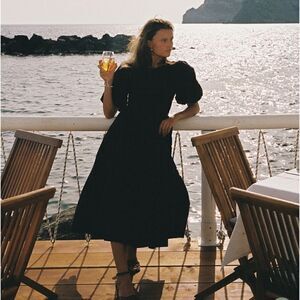 NWT TROVATA BIRDS OF PARADIS DAPHNE DRESS BLACK Small